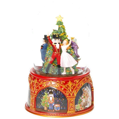 Roman Glitterdomes 120mm Exclusive Nutcracker Ballet Musical Glitter Dome, Features Clara and The Nutcracker, 8-Inch