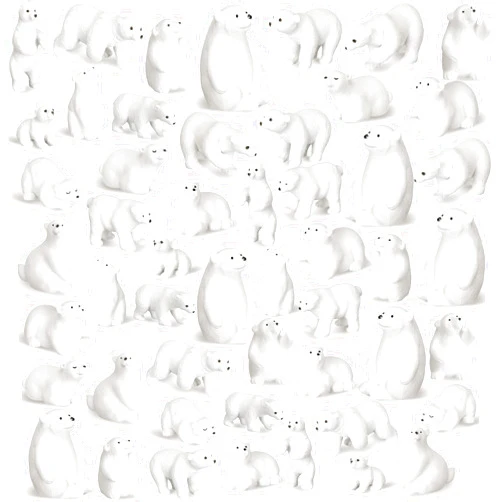 Soaoo 60 Pcs Polar Bear Animal Toy Figurines Set Realistic Polar Bears Family Kit Arctic Bear Miniature Doll Animal 3D Model Educational Toys Educational Toy Cake Toppers Christmas Birthday