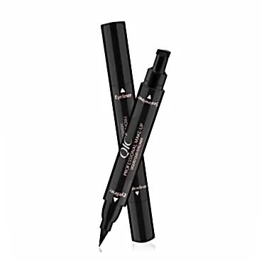 acool 2 In1 Eyeliner Stamp Liquid Eyeliner Pencil Makeup Stamps Seal Pen Stamp Eyeliner Pencil Waterproof Quick Dry Eyeliner (A)