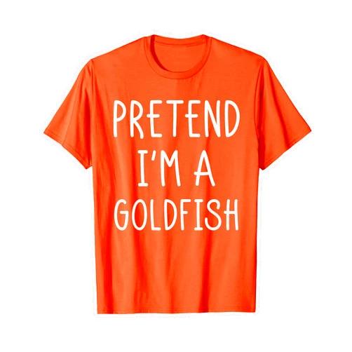 Cute Goldfish Tee Lazy Costume Boy Girl Outfit Funny Goldfish Halloween Costume Tee Men Women Fish Gift T-Shirt