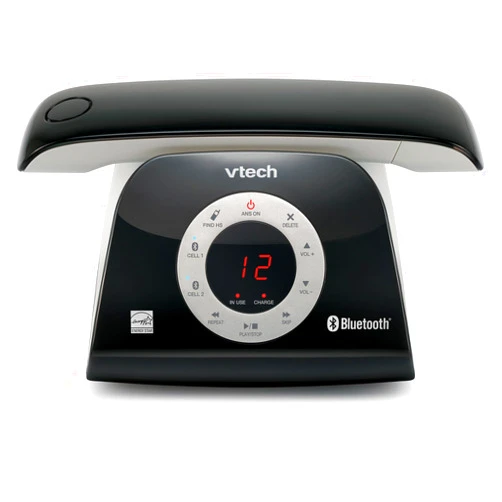 VTech VS122 DECT 6.0 Retro Design Cordless Phone with Answering System, Smart Call Blocker and Bluetooth Connect to Cell Full-Duplex Speakerphone Landline Phone for Home Office
