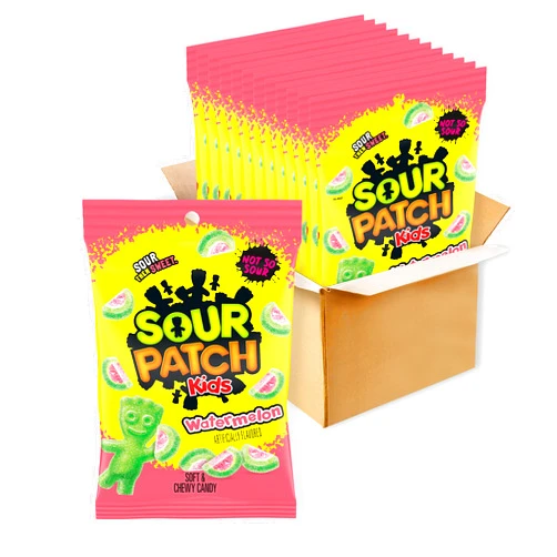 SOUR PATCH KIDS Watermelon Soft & Chewy Candy, Bulk Candy, 12 - 8 oz Bags