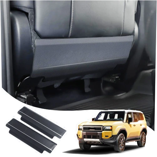 RONGSEN Stainless steel seat protection plate is suitable for the Toyota 2024 to present Land Cruiser1958 250 First Edition Prado250 internal anti kick decorative panel modification accessories (Carbon Fiber)