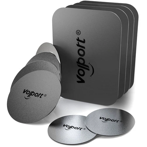 volport Metal Plate for Phone Magnet, 10 Pack MagicPlate with 3M Adhesive Replacement for Magnetic Phone Car Mount Holder & Cradle & Stand (Vent/CD/Windshield/Dashboard) - Rectangle and Round