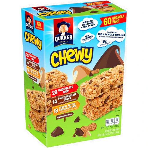 Quaker-Chewy Granola Bars, 3 Flavor Assortment, 60 count, 50.7oz, 0.84 ounce (pack of 60) (980038253)