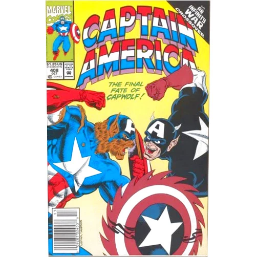 Marvel Captain America (1st Series) #408 (Newsstand) VF ; Marvel comic book | Capwolf Infinity War