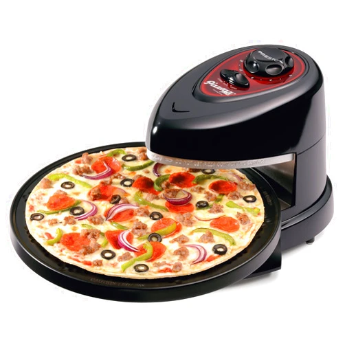Brandless Presto Pizzazz Plus Rotating Pizza Oven. Top and bottom heating elements bake foods from both sides