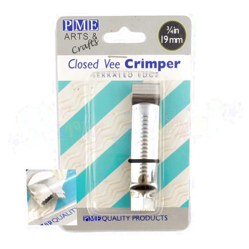 PME Closed Vee Serrated Crimper, Large, Silver