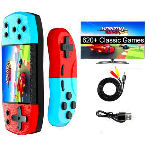 FAITDER Retro Handheld Game Console Built-in 620 Classic Game 3 Inch Screen Portable Handheld Video Game Console Supports TV Connection and Two Player Games Boys Girls Birthday