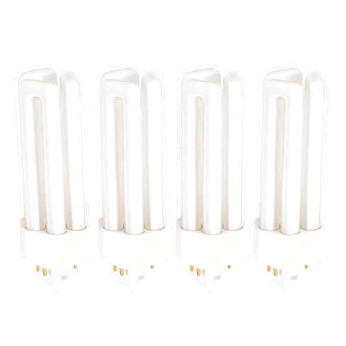 KOR Pack of 4 26 Watt Triple Tube - GX24Q-3 (4 Pin) Base - 2700K Warm White - CFL Light Bulb - Replaces Sylvania 20879 CF26DT/E/IN/827 - Philips 458240 PL-T 26W/827/4P/ALTO - GE 97614 F26TBX/827/A/ECO