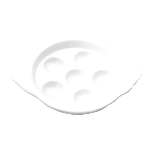 HIC Kitchen HIC Harold Import Co. YK-301 HIC Footed Escargot Plate, Porcelain, 5.5-inch
