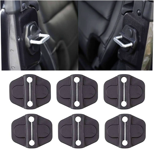 YOCTM Door Lock Decoration Cover for 2018 2019 2020 2021 2022 2023 2024 Jeep Wrangler JL JLU 4XE Unlimited Sahara Sports Rubicon Gladiator JT Door Lock Cover Parts Accessories Black (4Door) (Pack of 6)