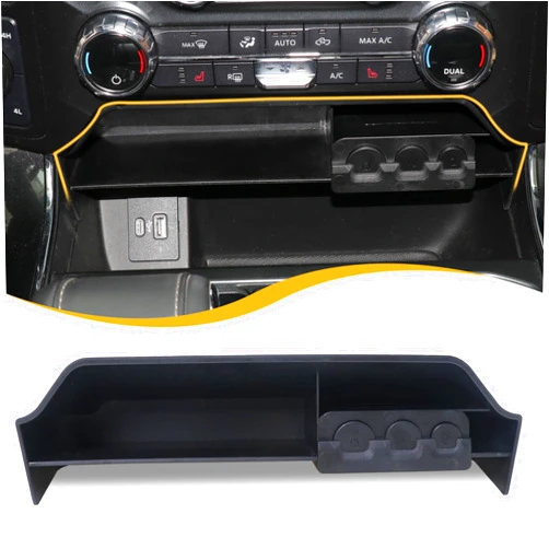 RERPRO Center Console Organizer Tray Compatible with 2021 2022 2023 2024 2025 Ford F150 Interior Accessories Insert Storage with Coin Holder Box Under Dash OEM Secondary Console Vault Bin