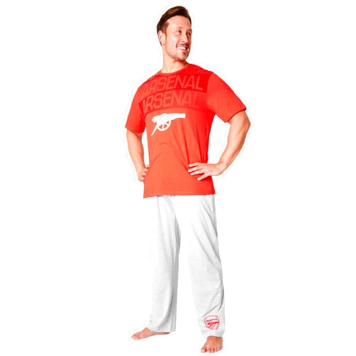 Arsenal F.C. Mens Pyjamas Set Nightwear T-Shirt Long Bottoms PJs Lounge Set S-3XL Men Teenagers Arsenal Gifts for Men