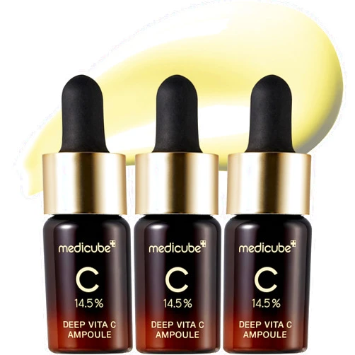 Medicube Deep Vita C Serum 2.0 || 14.5% Pure Vitamin C reduce the appearance of hyperpigmentation, dark spots, and blemishes | 16 self-tests complete | Korean skincare (10g * 3 bottles)