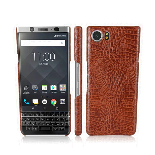 Toshion Zshion Case for BlackBerry Keyone ,Croco Premium PU Leather Protective Cases Simple Deurable and Lightweight Case for BlackBerry Keyone (Brown)