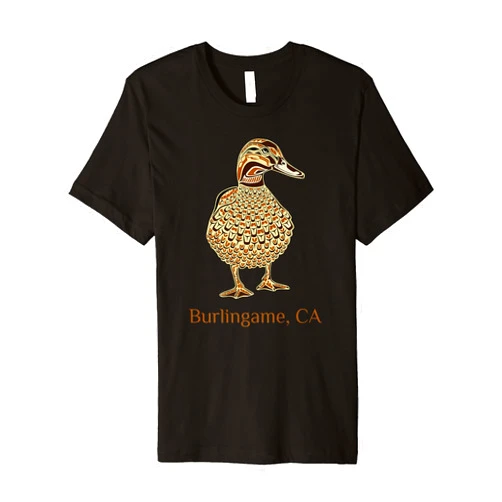 Burlingame CA Mallard Duck Lover Native American Burlingame CA Mallard Duck Bird Lover Native American Style Premium T-Shirt