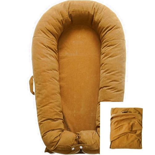 CooCooBaby Deluxe Lounger Cover | 100% Cotton Baby Lounger Extra Cover for Dockatot Deluxe | Hypoallergenic Infant Baby Nest Replacement | Cover Only (GoldenBrown_Corduroy)