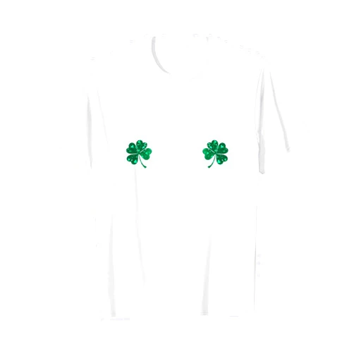 St. Patricks Day Hihi Four Leaf Clover Saint Patrick Day Shamrock Boobs Irish T-Shirt