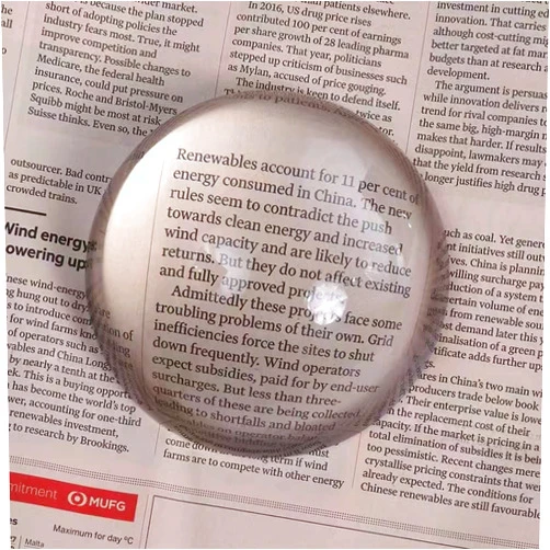 BIJIA 4 Inch Optics Glass Dome Magnifier Paperweight Reading Magnifying Glass Paperweight Optical Half Ball Lens with Gift Box