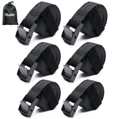 Ohuhu Tie Down Straps with Buckles: Ohuhu 6 Pack Cam Buckle Lashing Straps 367 lbs Load Cap with 1100 lbs Breaking Strength Limit, 1