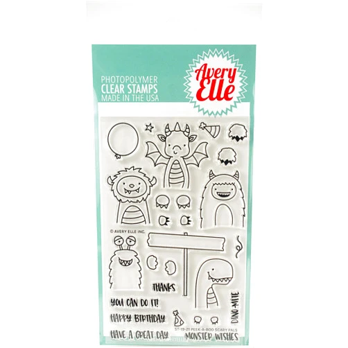 Avery Elle Clear Stamp Peek-A-Boo Scary
