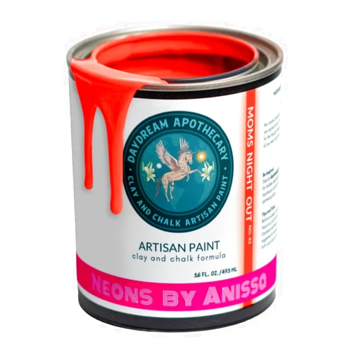 Daydream Apothecary Premium Chalk and Clay Paint for Furniture, Interior Paint for Home Décor, Paint for Wood DIY Projects, Matte Neon Red Chalk Style Paint for Artists and Crafters-16oz
