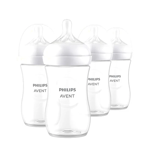 AVENT Philips AVENT Natural Baby Bottle with Natural Response Nipple, Clear, 9oz, 4pk, SCY903/04