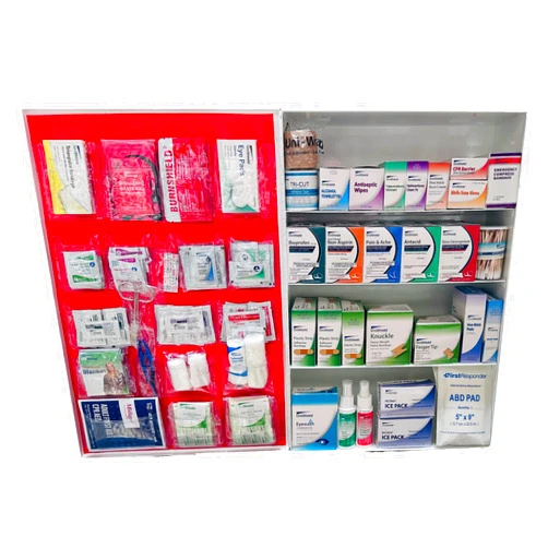 UniShield 4-Shelf Metal 1st Aid Cabinet Class A, Large Capacity First Aid Wall Mount Medicine Cabinet, Secure Metal Med Box with Easy Access, Exceeds OSHA/ANSI Z308.1 2015, Over 1,250-Pieces
