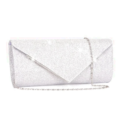 Larcenciel Clutch Purses for Women, Sparkling Envelope Evening Bag with Detachable Chain