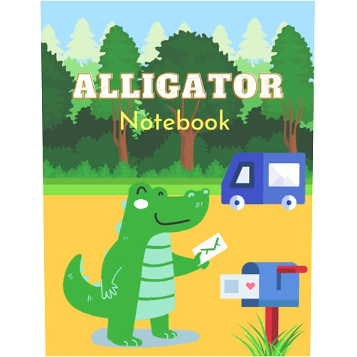 By Juliane Wetzel (Author) Alligator Notebook: Wide Ruled Paper Journal 120 Pages 8.5 x 11 Inches Alligator Workbook for Kids, Girls, Boys, Teens, Students