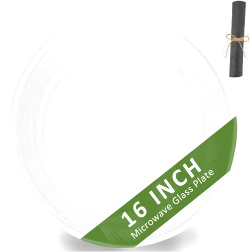 Fetechmate Microwave Glass Plate 16 inch WB27X43590 WB49X10166 Glass Turntable Plate Compatible with G.E Microwave Replace AP4345996 PS2321884 EAP2321884 JES2051DN2WW JES2051DN1BB PEB2060DM1CC by Fetechmate