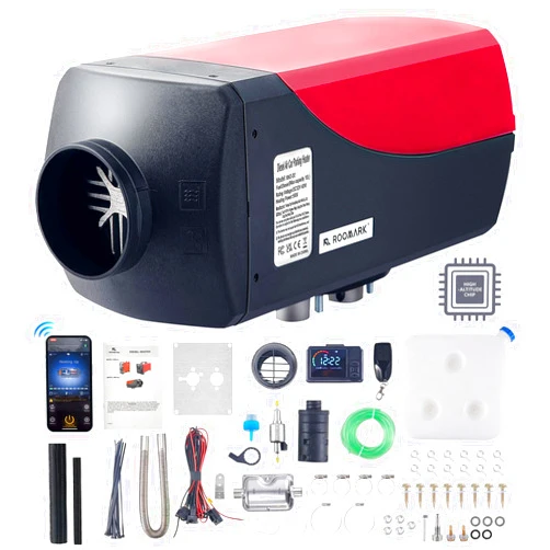 Roomark Diesel Heater, 5KW 12V Separate-10L/2.6Gal Fuel Tank, Bluetooth, App, Remote Control and LCD Screen, Automatic Altitude Adjustment (Max 18045 FT), for truck,Trailer, Camper, Van, Boat
