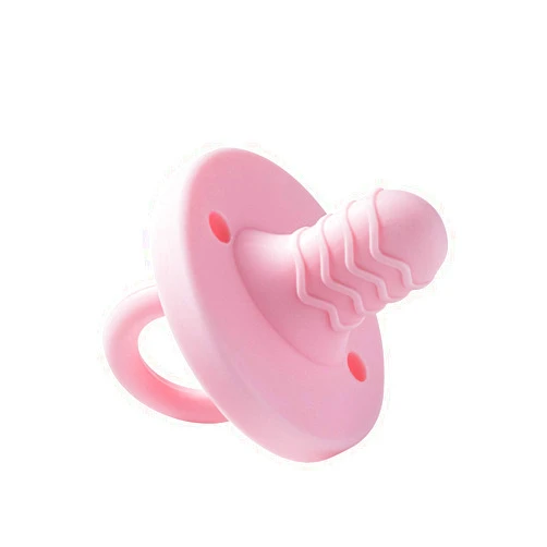 HAOHAO Baby teether Pacifier BPA-Free , soothie Pacifier Pink，Food Grade Silicone，Made in LFGB or FDA 100% Medical-Grade Silicone，Pacifiers 0-6 Months & Up.