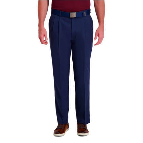 Haggar Men's Cool Right Performance Flex Classic Fit Pleat Front Pant (Regular and Big & Tall Sizes)