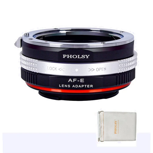PHOLSY Lens Mount Adapter with Aperture Ring Compatible with Sony A (Minolta AF) Mount Lens to Sony E Mount Camera Body, Compatible with Sony A to E (NEX)