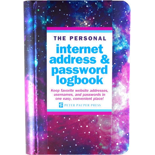 By Peter Pauper Press (Author) Galaxy Internet Address & Password Logbook (Cover band is removable for security)