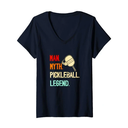 Man Myth Pickleball Legend Funny design Gift Womens Man Myth Pickleball Legend Funny design for men boys V-Neck T-Shirt