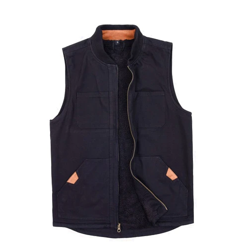 ThCreasa Mens Sherpa Fleece Lined Vest Sleeveless Zip Up Winter Outdoor Travel Fishing Vest Jacket