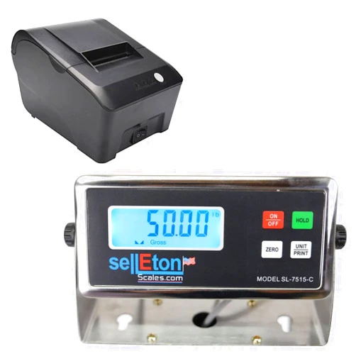 SELLETON.COM ACCURATE SCALES WITH BETTER PRICING SellEton Scale Modifier Package | SL-7515-C Indicator + SL-25 Thermal Printer | Upgrade Your Scale with This Package