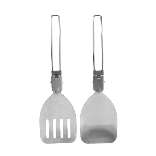 Tomotato Foldable Spatula,304 Stainless Steel Turner Latch Design Folding Cooking Spatula Metal Folding Frying Pan Spatula for Outdoor Camping Picnic Equipment,2 Pack
