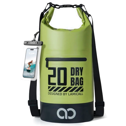 Lamicall Dry Bag, Waterproof Bag - [Durable & Floating] 5L/10L/20L/30L/40L Roll Top Drybag with Water Proof Phone Pouch for Travel Swimming Boating Kayaking Paddle Board Camping Beach Accessories