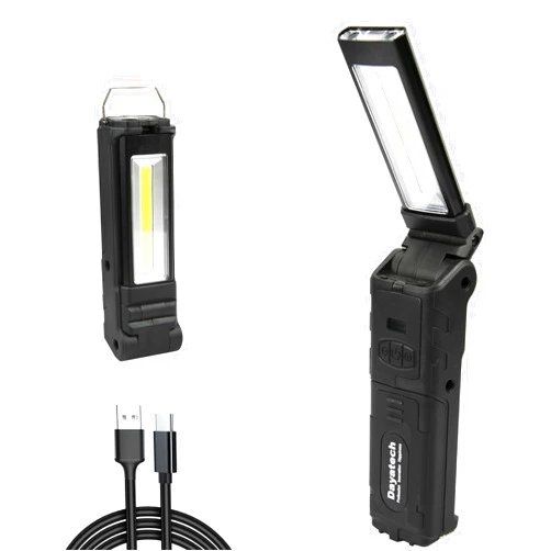 DAYATECH 400 LM Rechargeable LED Work Lights Grill Light Flashlight with Magnetic Base, Top Present for Men, Dad(Black)