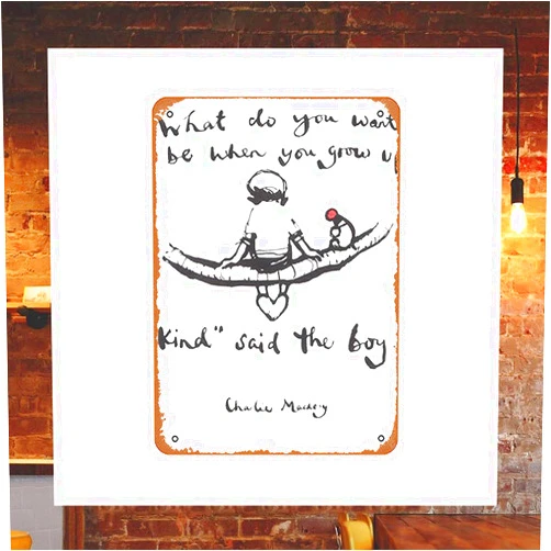 Muecddoa Charlie Mackesy Posters The Boy The Mole And The Fox Best Poster Design For Boys Room Vintage Metal Tin Sign Metal Sign for Garden Club Outdoor Indoor Home Wall Decorative 8x12 inch