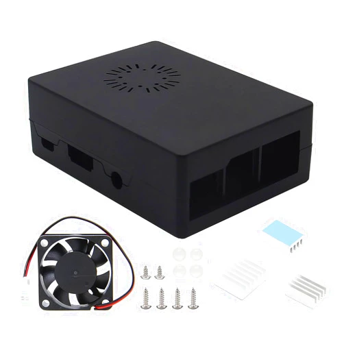 Rooyar Case ForRaspberryPi Plus ABS Cooling Fan Case Enclosure ForRaspberryPi 3B+ Compatible LibreAMl-S905XCC