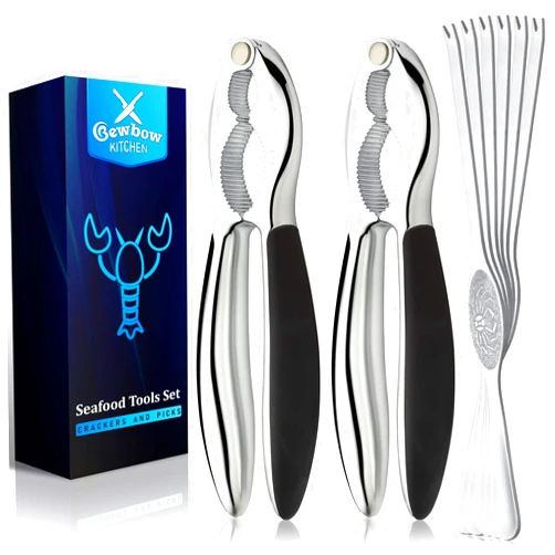 Bewbow Premium Crab Crackers and Tools Set - 2 Lobster Crackers and 6 Seafood Forks Kit - Professional Seafood Tools Set Crab Leg Crackers and Tools - Nut Crackers for All Nuts Walnut Pecan Cracker and Picks