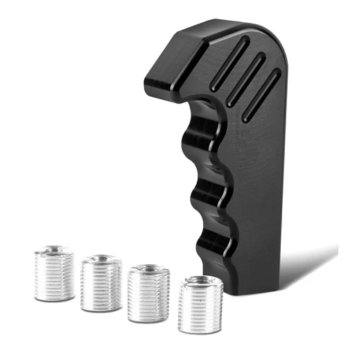 Auto Dynasty Aluminum Gun Handle Pistol Grip Car Manual Transmission Shift Knob Shifter Lever, Universal Fit (Black)