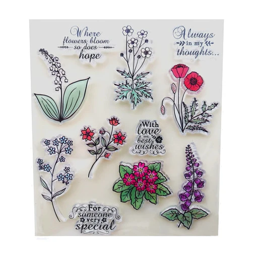 Abchoice Little Flowers Clear Stamps - Reusable Stamp for DIY Scrapbooking & Card Making Decoration (5.3