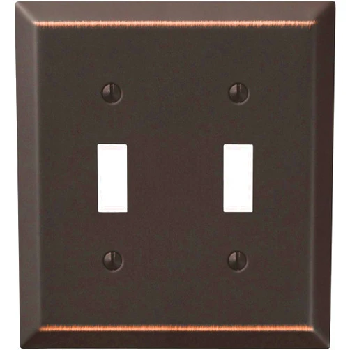 AMERELLE 163TTDB BRZ 2 TGL WALLPLATE, 2 Toggle, Aged Bronze