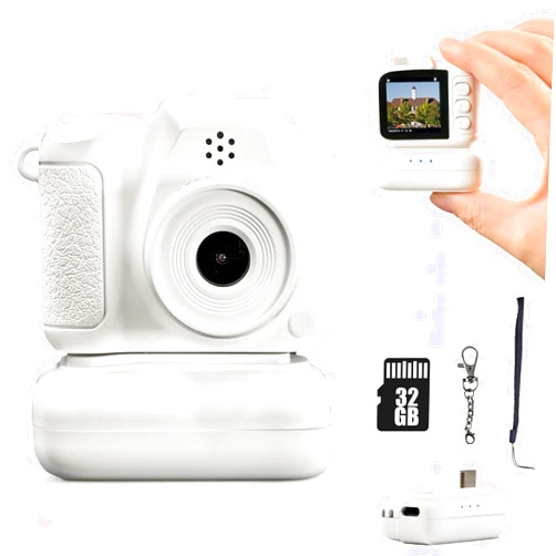 Sheawasy Mini Camera Keychain, Mini Retro Digital Camera, Y2K Camera, Wide Angle Lens, 1.4